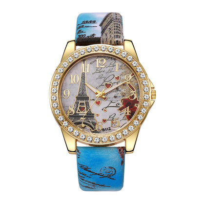 Fashion Flowers Women Watches Ladies Leather Strap Analog Quartz Watch Reloj Mujer Girls Clock Gift