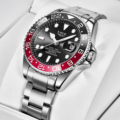Orologio da uomo LIGE – Cronografo al quarzo, impermeabile, stile casual e professionale, accessorio di moda di lusso di un grande marchio.