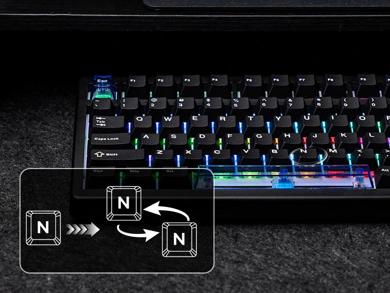 EPOMAKER HE80 75% Layout QWERTY US Tastiera meccanica magnetica cablata Hot-Swap Creamy Gasket con effetto Hall, DKS SOCD per PC/Mac