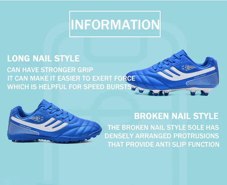 Classics Long/Short Spikes Boy Girl Soccer Shoes Small Size 31-44 Low Cut Outdoor Anti Slip Grass Pro Training Football Sneakers