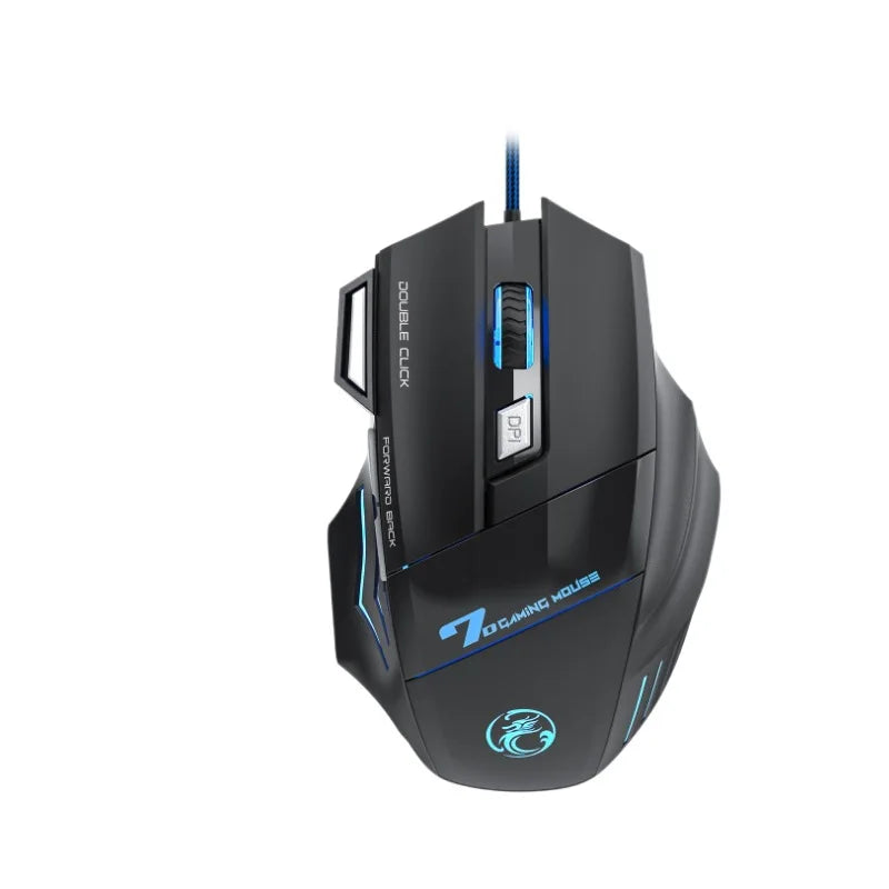 Herná myš USB Wired Gaming Mouse so 4 tlačidlami, ergonomická herná myš 2400DPI s RGB podsvietením a vysokopresným optickým senzorom
