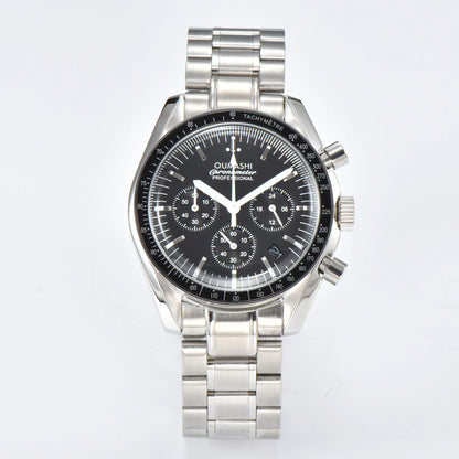 Moons Men's Watch for Man Fashion Quartz Watch Waterproof Chronograph AR Sapphire Glass