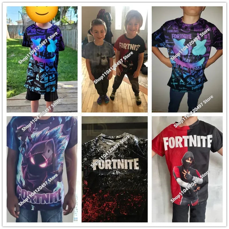 Fortnites 3D Printed Short Sleeve T-Shirt Game Cartoon Print Battle Royale Adult Kid Clothes Kids T-shirt Harajuku Tshirt