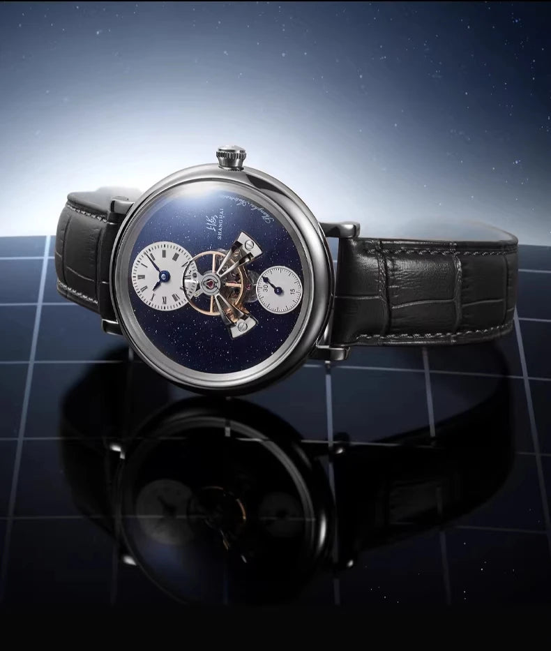Shanghai The Bund Sky Dome Series Men's Mechanical Watch 42mm Center Flywheel Automatic Watch Limited Edition Brand Watches 865