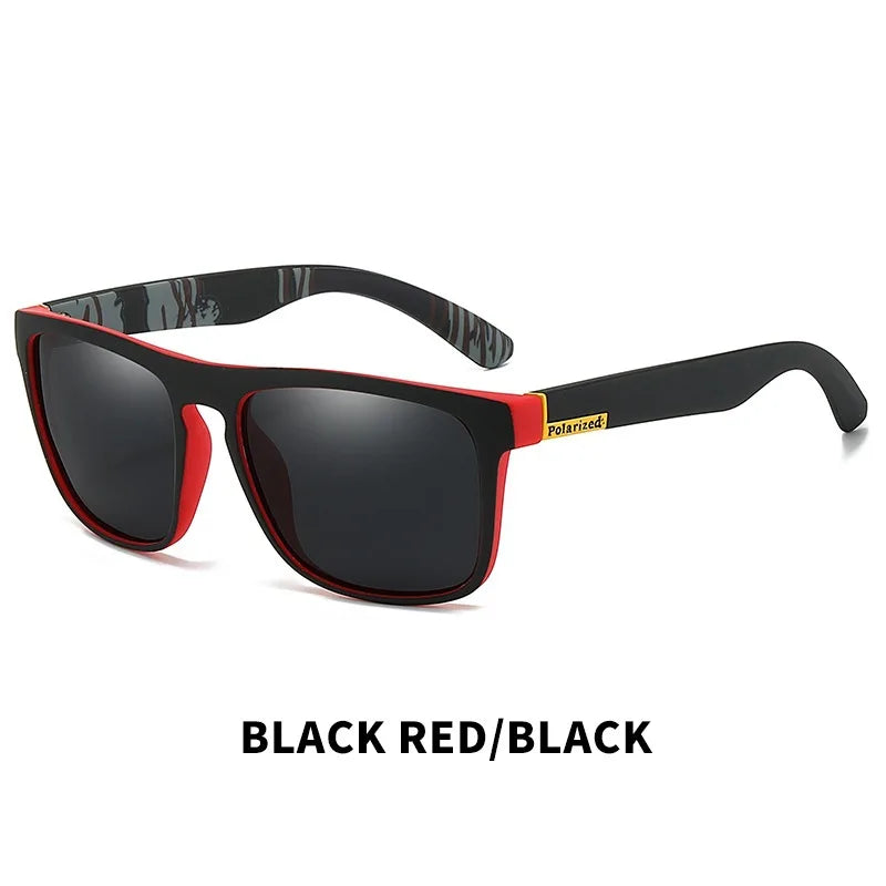 Black Polarized Square Sunglasses Men Women Fashion Classic Driving Shades for Outdoor Sports Cycling Travel Fishing Eyewears