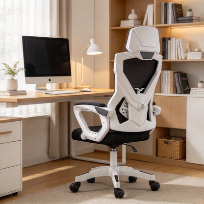 Chaise de bureau ergonomique, chaise de jeu inclinable à hauteur réglable, chaise de bureau pivotante avec dossier souple, respirant et agréable au toucher.