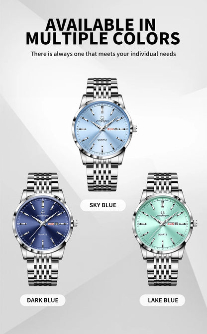 2025 New Top Brand Luxury Man Wristwatch Waterproof Luminous Date Men Watches Stainless Steel Quartz 43mm Men's Watch Male reloj