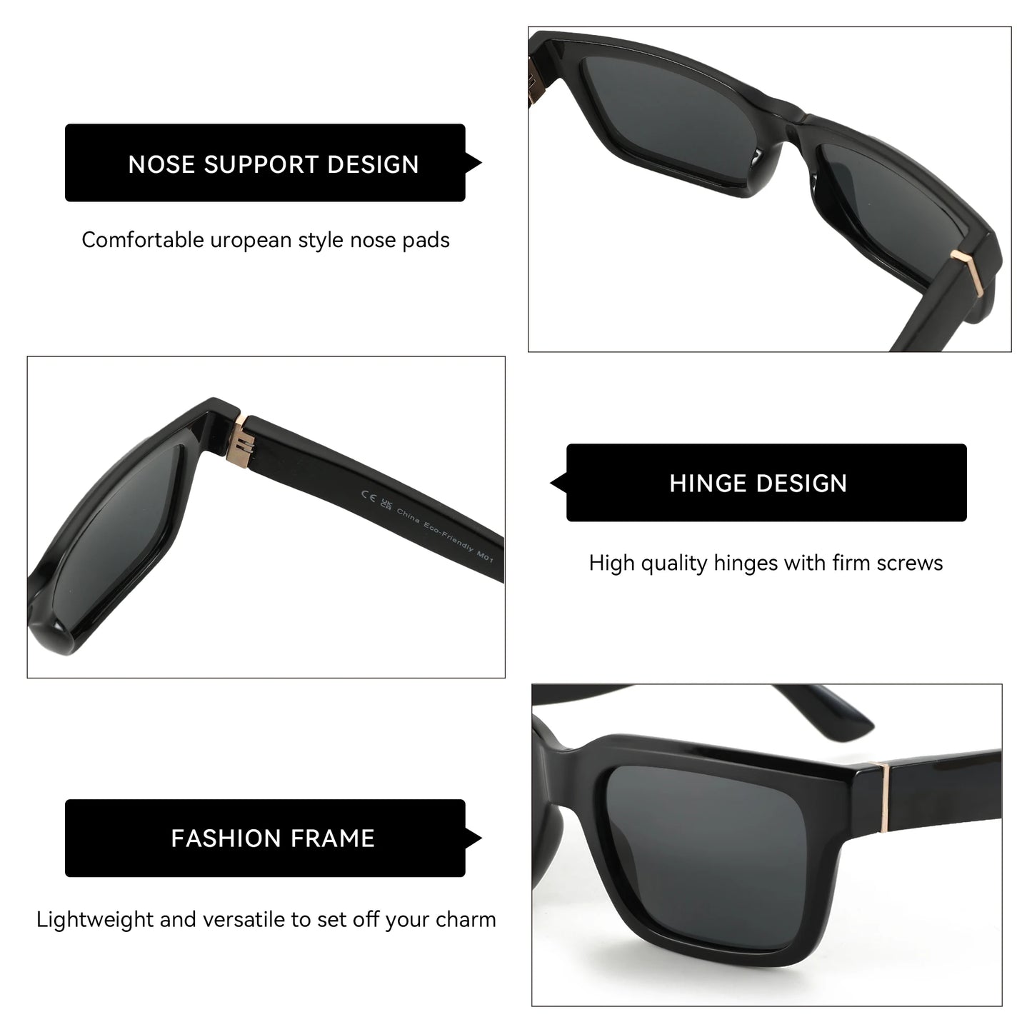ZENOTTIC 2026 New Fashion Square Polarized Sunglasses Women Men UV400 Protection Shade Rectangle Sun Glasses
