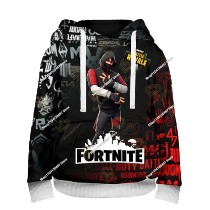 2025 New Fortnite 3D Printed Unisex Hoodie Casual Coat Game Peripheral Cosplay Children Clothing Gifts