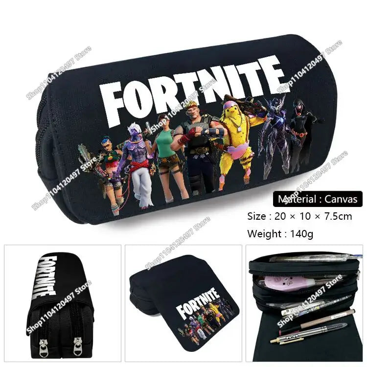 Аниме несесер за моливи Fortnites, кавай, с голям капацитет, водоустойчив ръчен несесер за косплей, офис канцеларски подарък играчка