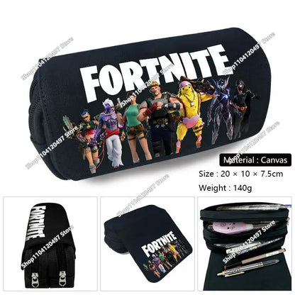 Аниме несесер за моливи Fortnites, кавай, с голям капацитет, водоустойчив ръчен несесер за косплей, офис канцеларски подарък играчка