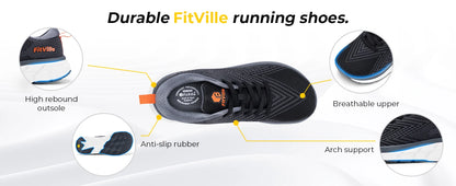 FitVille Men'S Shoes Wide Toe Box Cushioned Extra Wide Width Non Slip Running Shoe Comfortable Lightweight Sneakers For Fat Feet