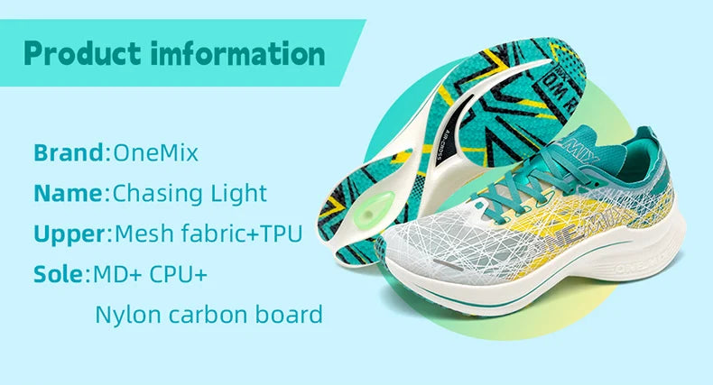 ONEMIX New Nylon Carbon Plate Marathon Running Shoe Pro Tests Stable Support For Shock-absorbing Ultralight Bounce Sneakers