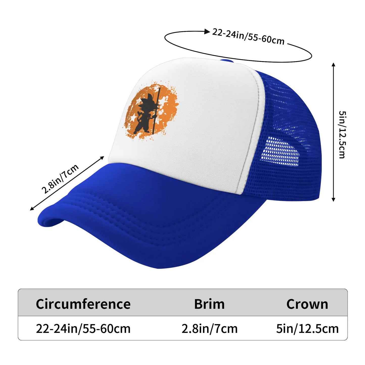 Unisex Dragon Ball Z Goku DBZ Trucker Hats Outdoor Mesh Baseball Caps Snapback Caps Hats Sun Caps Trucker Cap High Quality