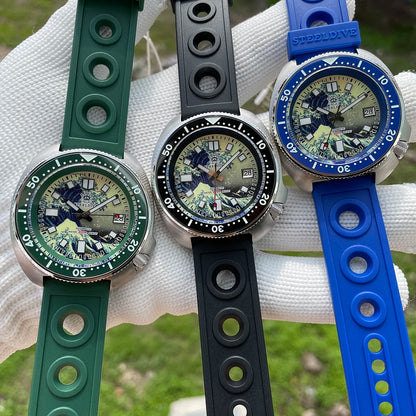 STEELDIVE SD1970J Kanagawa Turtle Full Luminous Dial Ceramic Bezel NH35 Automatic STEELDIVE Official Store Men's Dive Watch