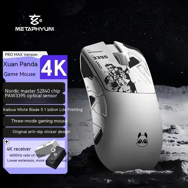 Metaphyuni Metapanda P1 kabellose Maus P1 Pro Max PAW3395, geringe Latenz, leichte E-Sports-Gaming-Maus, ergonomisch, Geschenk für PC-Gamer