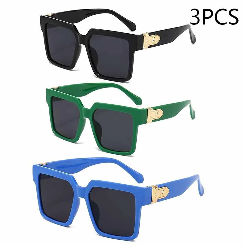 New Luxury Brand Designer Square Oversized Sunglasses Men Women 2024Fashion Thick Frame Glasses Mens UV400 Male Celebrity