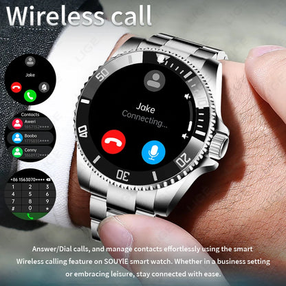 LIGE 2026 Business Smart Watch Men IP68 Waterproof Bluetooth call Sport Men Watches 1.27"HD Screen Health Monitor New Smartwatch