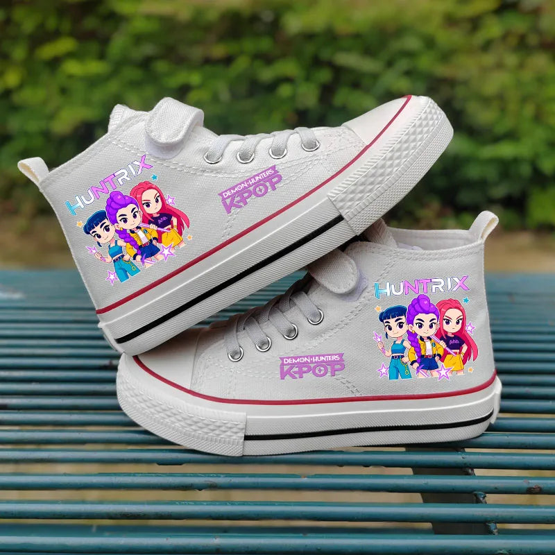 Chaussures en toile pour enfants Rumi Mira Zoey, chaussures pour filles, chaussures de sport, baskets à motifs, chaussures pour enfants, chaussures de tennis à tige haute, chaussures de ville.