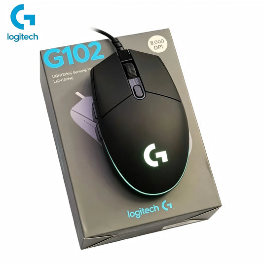 Mysz przewodowa gamingowa Logitech G102 8000 DPI, optyczny efekt Esports, mysz przewodowa G102 USB do PC