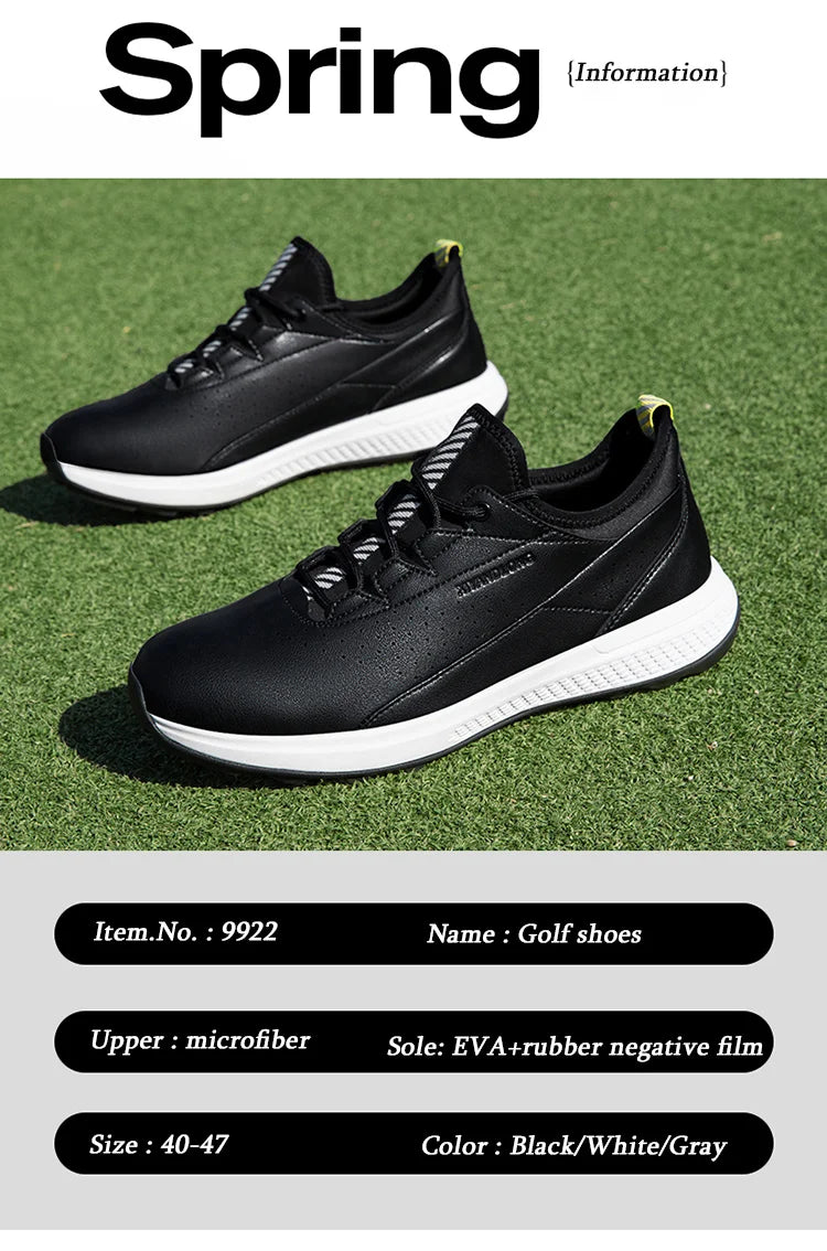 Zapatos deportivos de golf para hombre impermeables de cuero de alta calidad, zapatos deportivos para competición de golf, zapatos formales para campo de golf, zapatos de entrenamiento para hombre