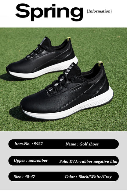 Zapatos deportivos de golf para hombre impermeables de cuero de alta calidad, zapatos deportivos para competición de golf, zapatos formales para campo de golf, zapatos de entrenamiento para hombre