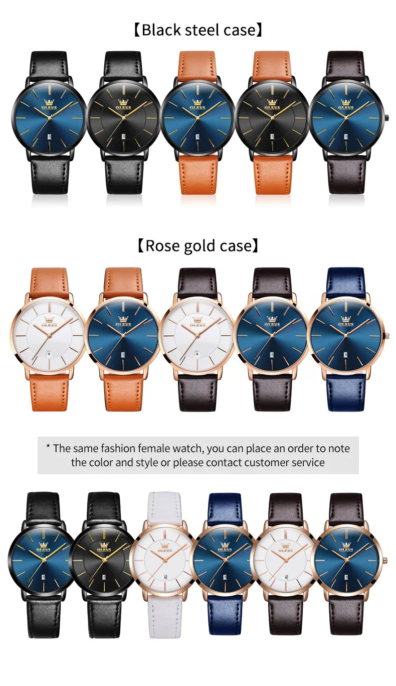 OLEVS 5869 Men's Watch Japan Quartz Movement Thin Case Fashion Waterproof Watch For Men Calendar Simple Original Male Wristwatch