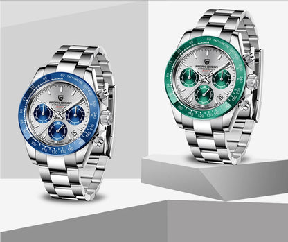 2025 PAGANI DESIGN  New PD1644 Meteorite Dial Fashion Men Quartz Wristwatches 100M Sapphire Glass Chronograph relogio masculin