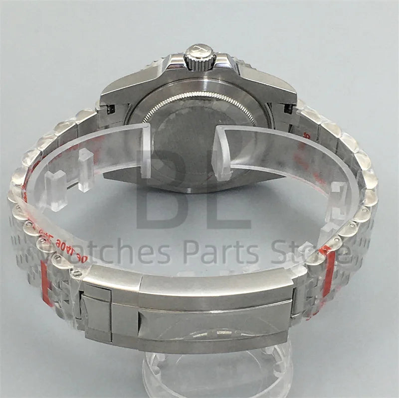 BLIGER 40mm 515 24H GMT Men's Watch Stainless Steel Clasp Luminous Quartz Movement Ceramic Bezel 10Bar Waterproof Sapphire Glass
