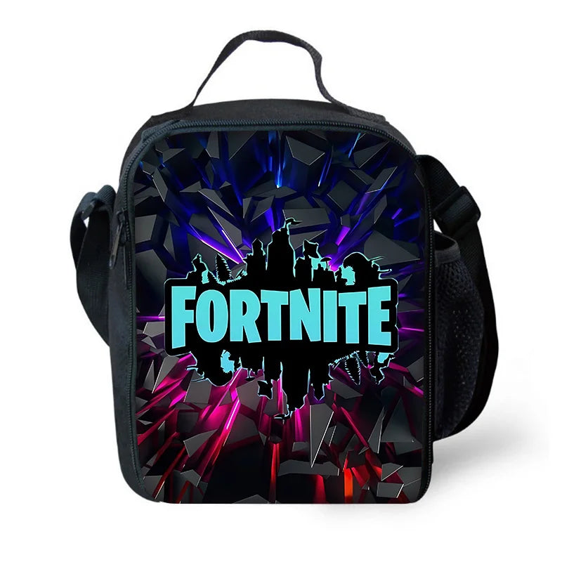 Dětský školní batoh s taškou na oběd, penálem, designem populární hry F-FortniteS – školní taška pro chlapce a dívky, skvělý dárek