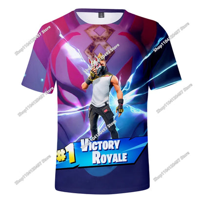Fortnites 3D Printed Short Sleeve T-Shirt Game Cartoon Print Battle Royale Adult Kid Clothes Kids T-shirt Harajuku Tshirt
