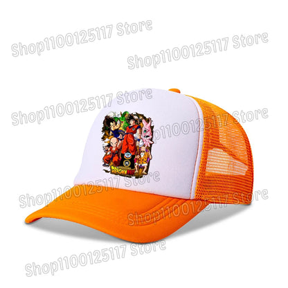 Dragons Ball Baseball Cap Anime Printed Caps Breathable Peaked Hat Cartoon Goku Summer Sports Snapback Mesh Sunhat Children Gift