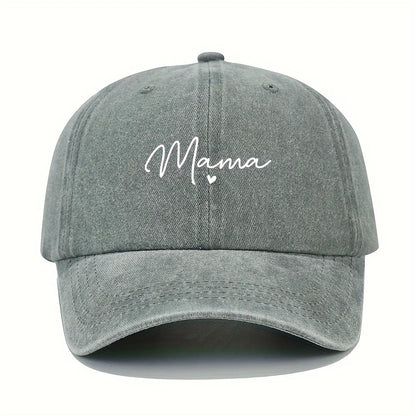 Mom loves patterned printed baseball caps, retro and fashionable women's casual washed dad hats, outdoor soft top sports hats