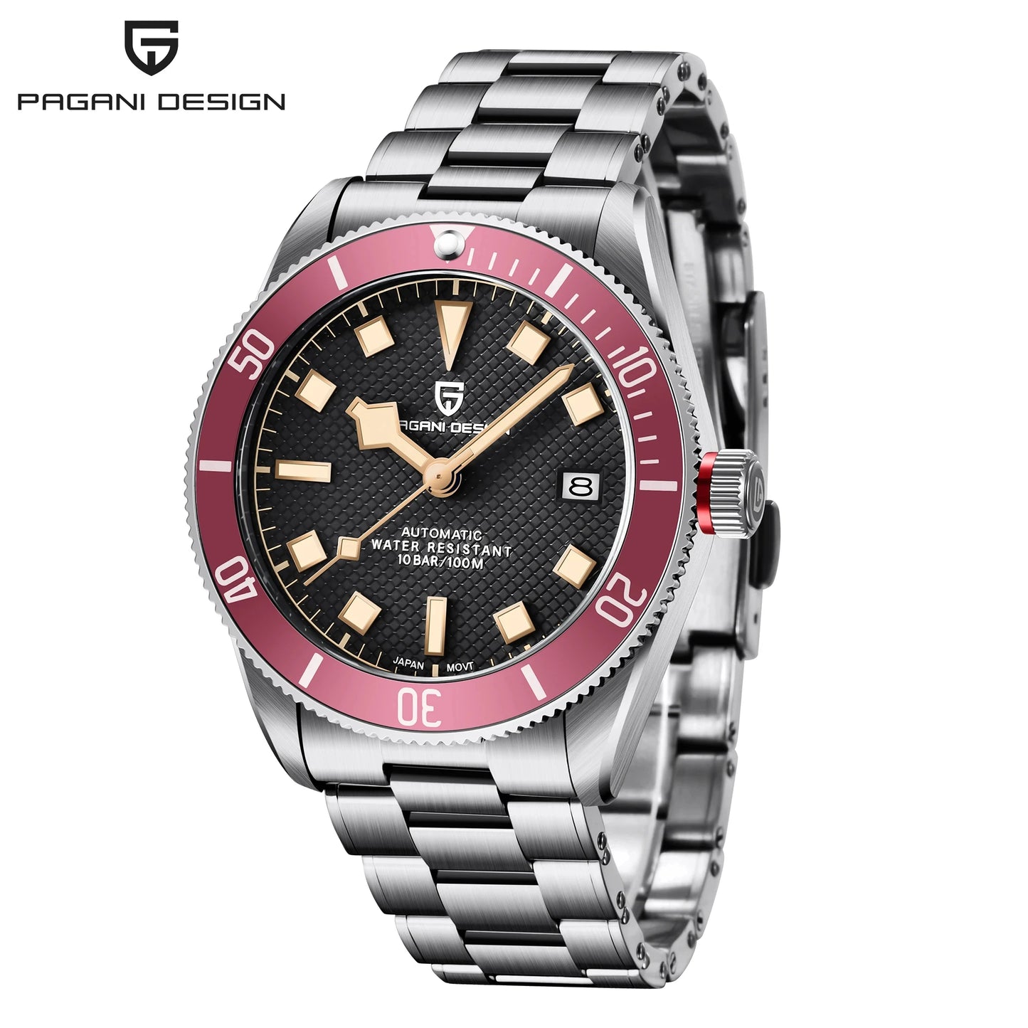 PAGANI DESIGN BB58 Steel Men's Mechancial Wrist Watches Luxury Automtaic Watch For Men AR Sapphire mirror Sport Waterproof Watch