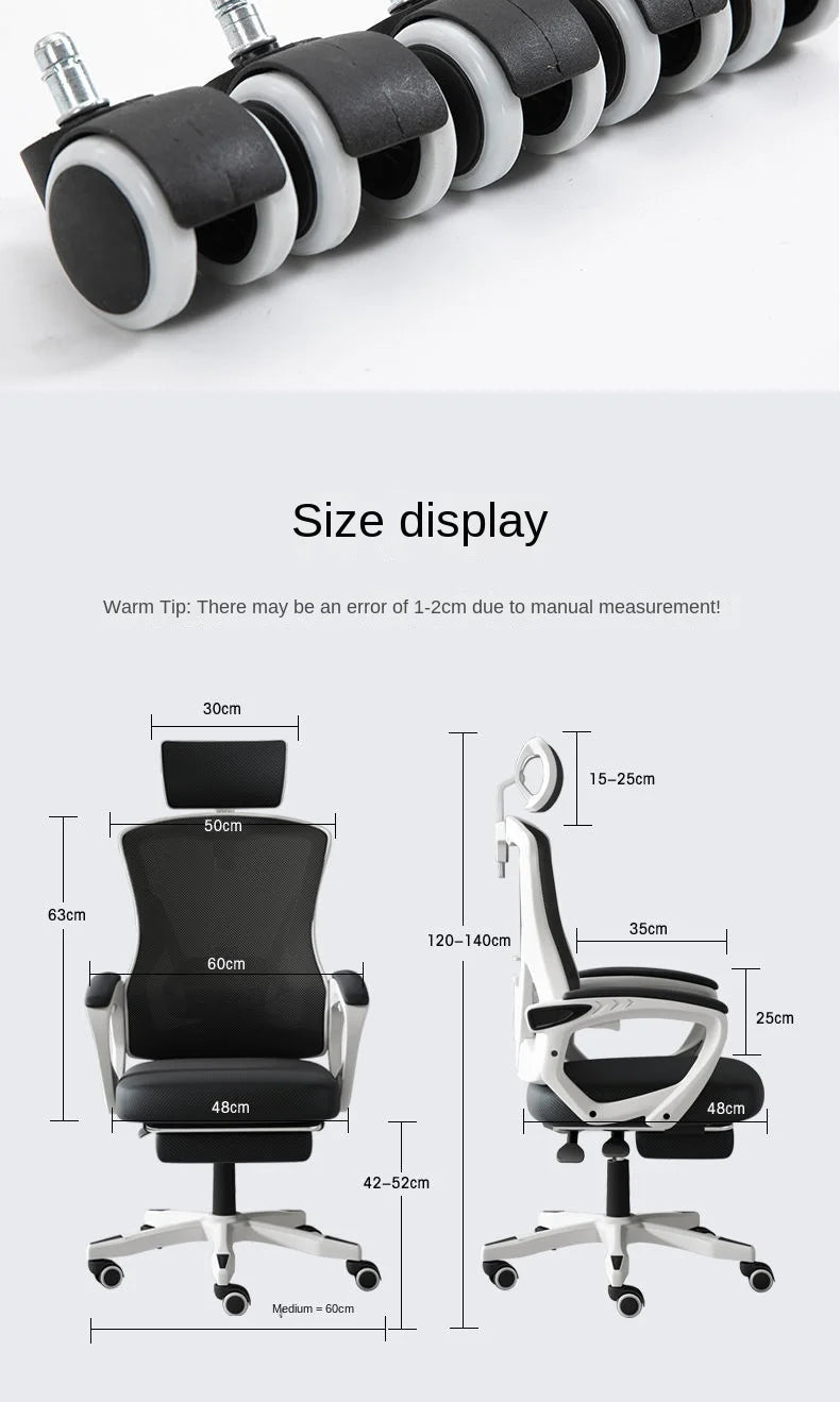 Ergonomic Gaming Chair Reclining Office Chair with Adjustable Height, Computer Desk Chair for Home, Student Dorm, Office & Gaming Setup