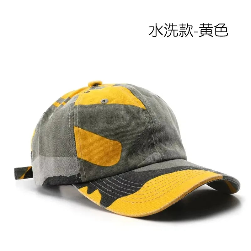 1 PC Unisex Hiking Camouflage Tactics Baseball Cap Leaves Jungle Hat Unstructured Cotton 6 Panel Baseball Cap