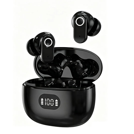 Casque sans fil BT 5.4, écouteurs avec réduction de bruit 40dB, appels HD, écouteurs TWS, 6 micros ENC avec affichage LED et mode transparence