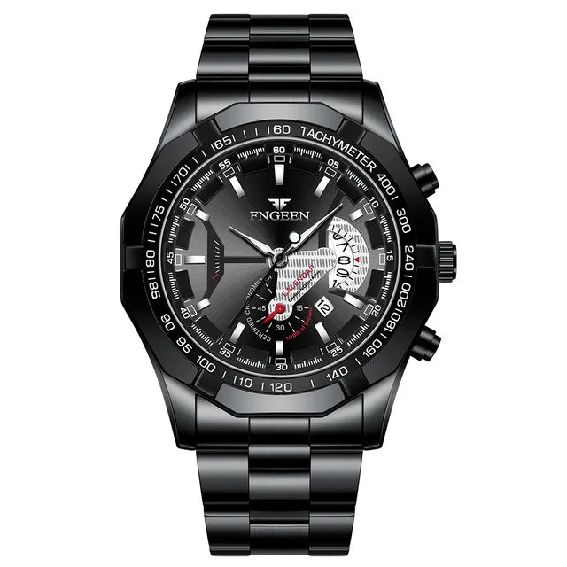 Montre-bracelet pour homme, style militaire, décontracté ou sportif, à quartz, de marque prestigieuse, en acier intégral, étanche