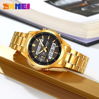 SKMEI 2284 Business Men's Electronic Multifunctional Dual Display Sports Waterproof Luminous Luxury Watch Digital Watch Reloj
