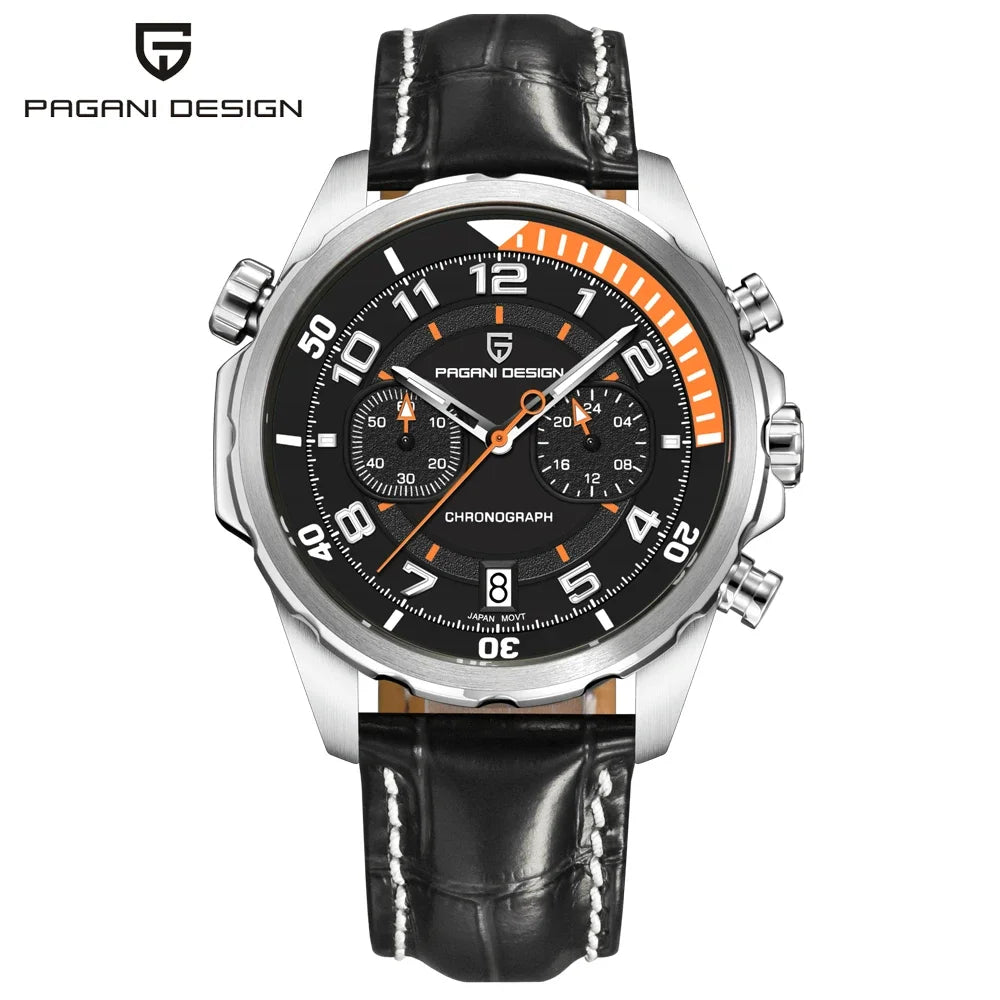 PAGANI DESIGN Watches 2026 New Strong Luminous Luxury Quartz Men Watch Fashion Leather Watch For Men Sapphire Glass Chronograph