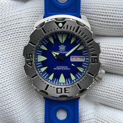STEELDIVE SD1984 Monster Steel Strap Mechanical Watch NH36 Movt Sapphire Crystal 200M Waterproof Swiss Super Luminous Wristwatch