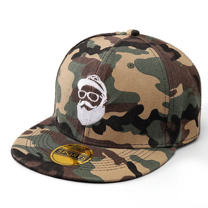 Uncle Beard Baseball Cap, Fashionable Flat-Brim Hip-Hop Hat for Men and Women, Adjustable Size, Suitable for All Seasons, Outdoor Casual Sun Hat, Embroidered Classic Character Design, Street Dance Hat, Suitable for Daily Casu