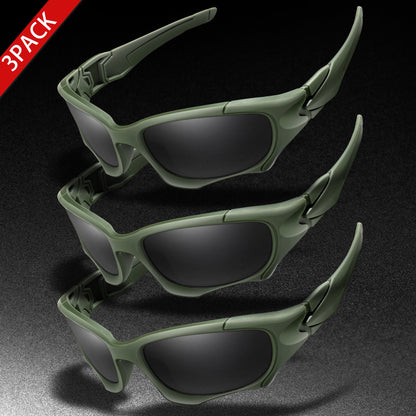 3-PACK Trendy Outdoor Tactics Sports Sunglasses Men and Women Cycling Glasses Driving Camping Travel Colorful Goggles