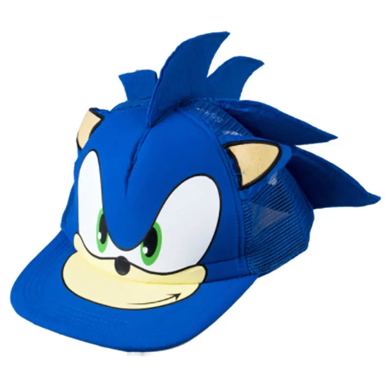 Hot-selling Anime Cartoon Hedgehog Shadow Hat Sonic Character Movable Doll Summer Mesh Hat Baseball Cap Children's Gift