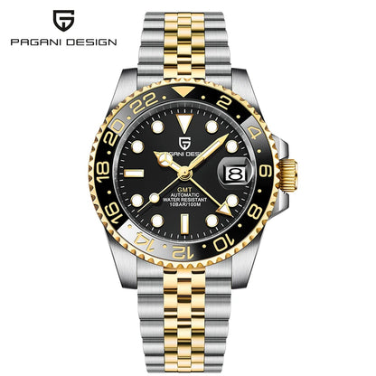 PAGANI DESIGN 40MM GMT Watches for Men Luxury Sapphire AR Mechanical Watch Ceramic Bezel Automatic 100M Waterproof Gift watch