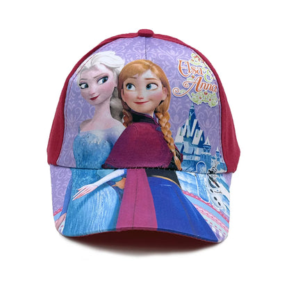 Disney Princess Elsa Anna Sofia Frozen Anime Figure Baseball Cap Terylene Peaked Cap Hat Cartoon Girl Kid's Headwear Gifts
