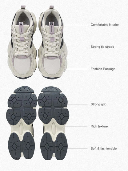 Baasploa Women Walking Shoes Lightweight Mesh Breathable Sport Shoes Comfort Soft Female Leather Height Increase Casual Sneakers