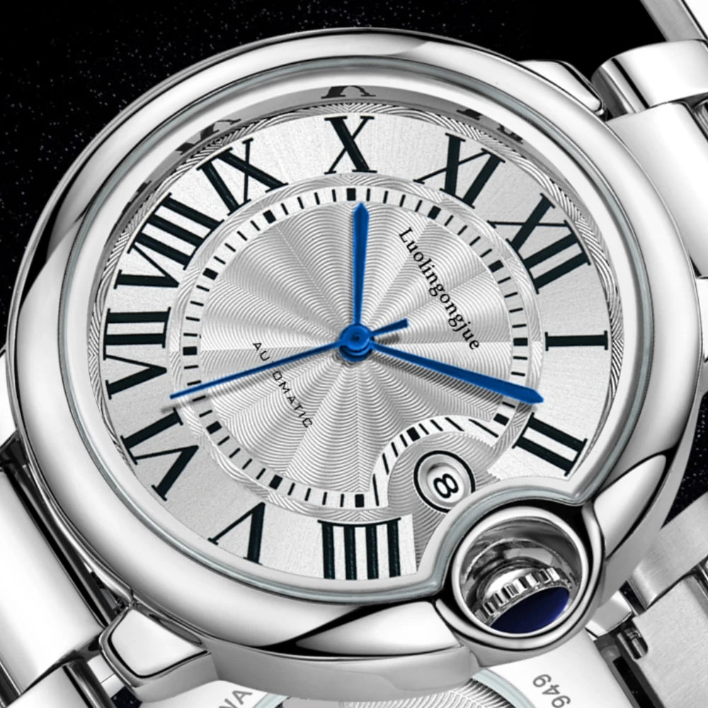 European and American Style High-End Business Series Men's Mechanical Watches, Automatic Winding, Skeleton Design, High Aesthetic Value, Light Luxury, Fashionable, Casual, Versatile, Trendy Men's Watches for Social Guys, the