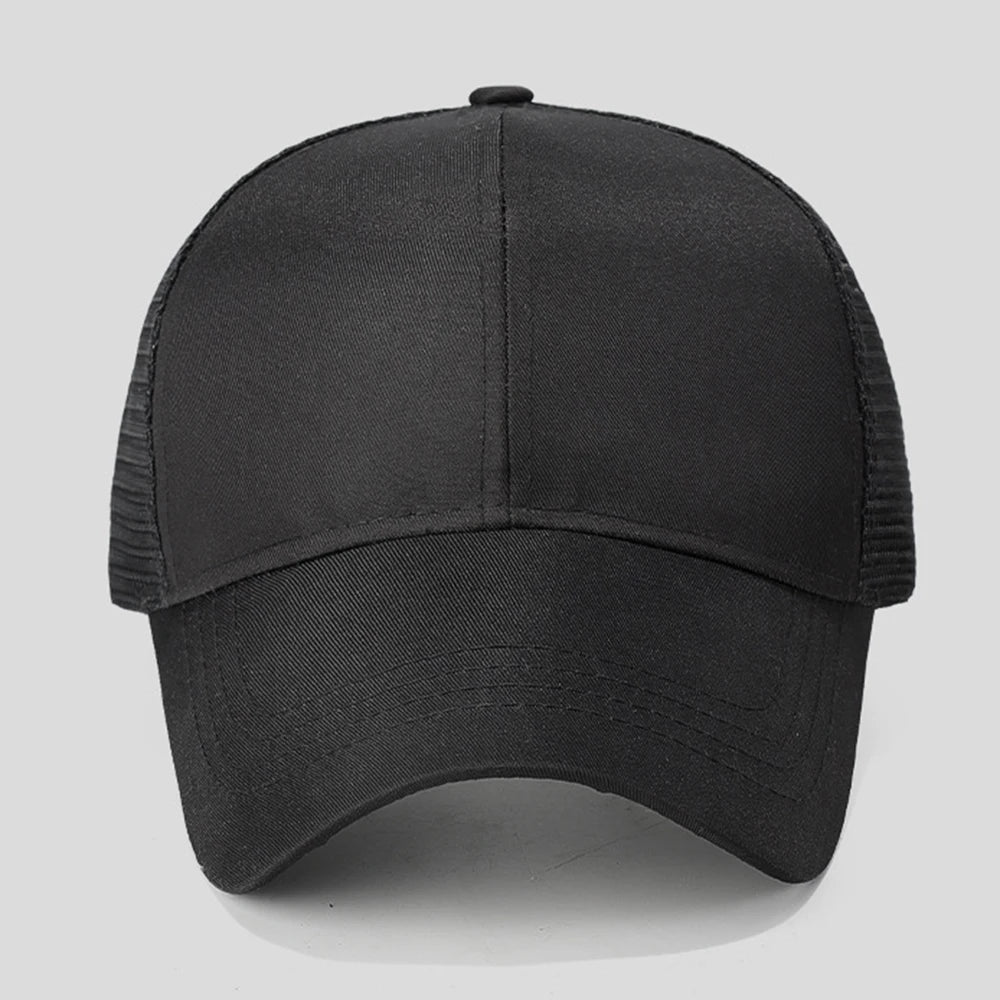 New Mesh Baseball Caps High Ponytail Snapback Cap Hollow Back UV Protection Sun Hat Casual Messy Hair Bun Ponytail Baseball Caps