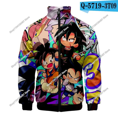 Anime Goku Dragon Ball Jacket Men Women Harajuku Hip Hop Japanese Zip Up Hoodies Goku Clothes Stand Collar Sweatshirt